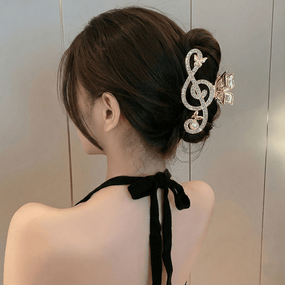 Treble Clef Hair Clip – Crystal Rhinestone Music Note Barrette
