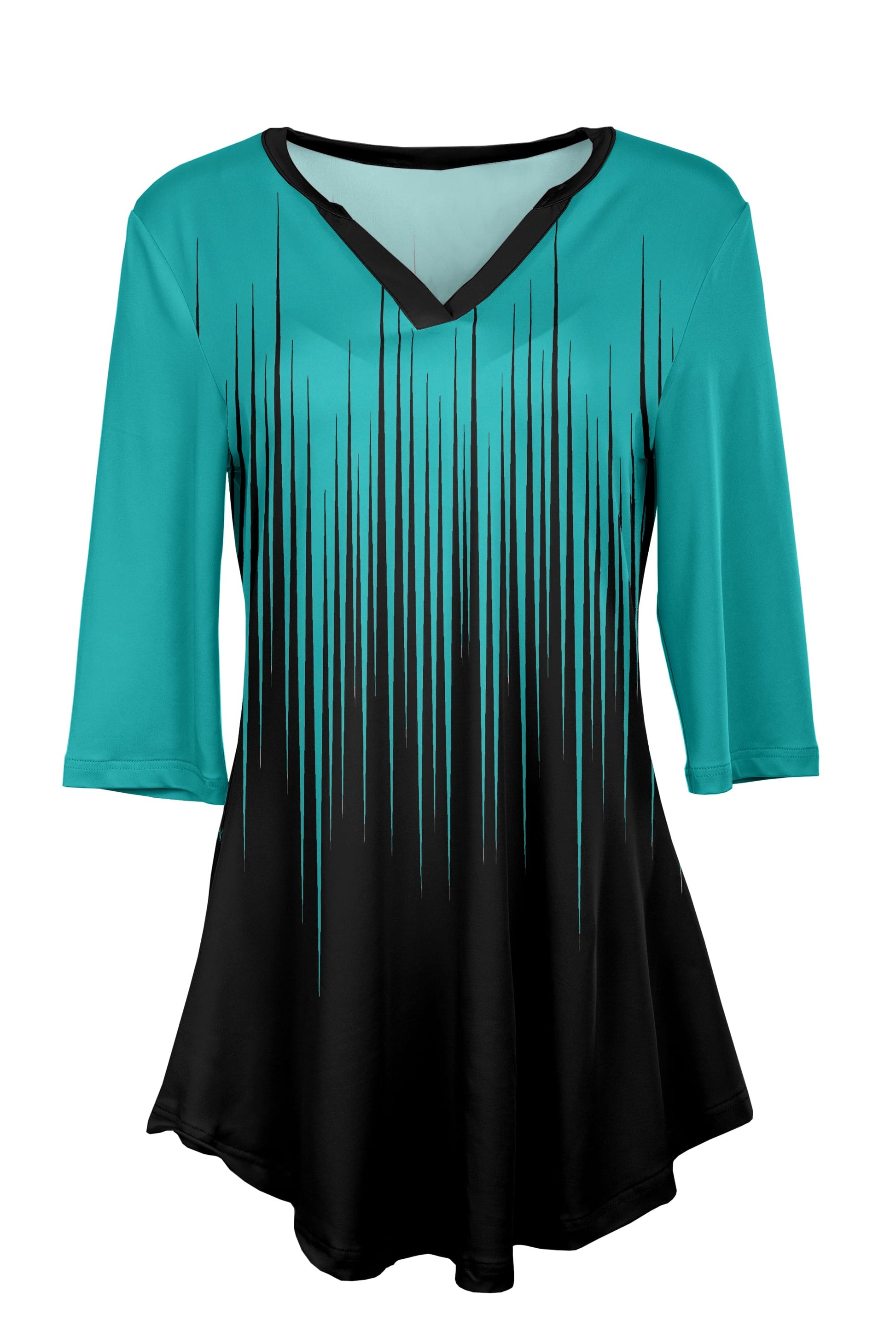 Turquoise Black Ombre Stripe-