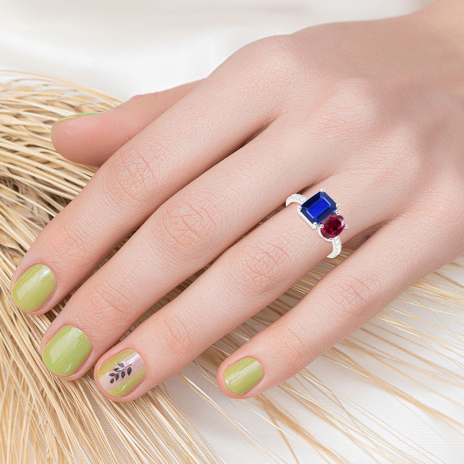 Blue, Red, White-