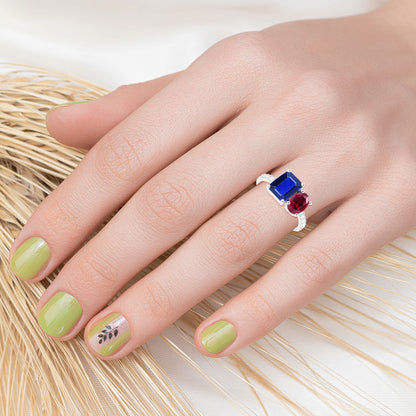 Blue, Red, White-