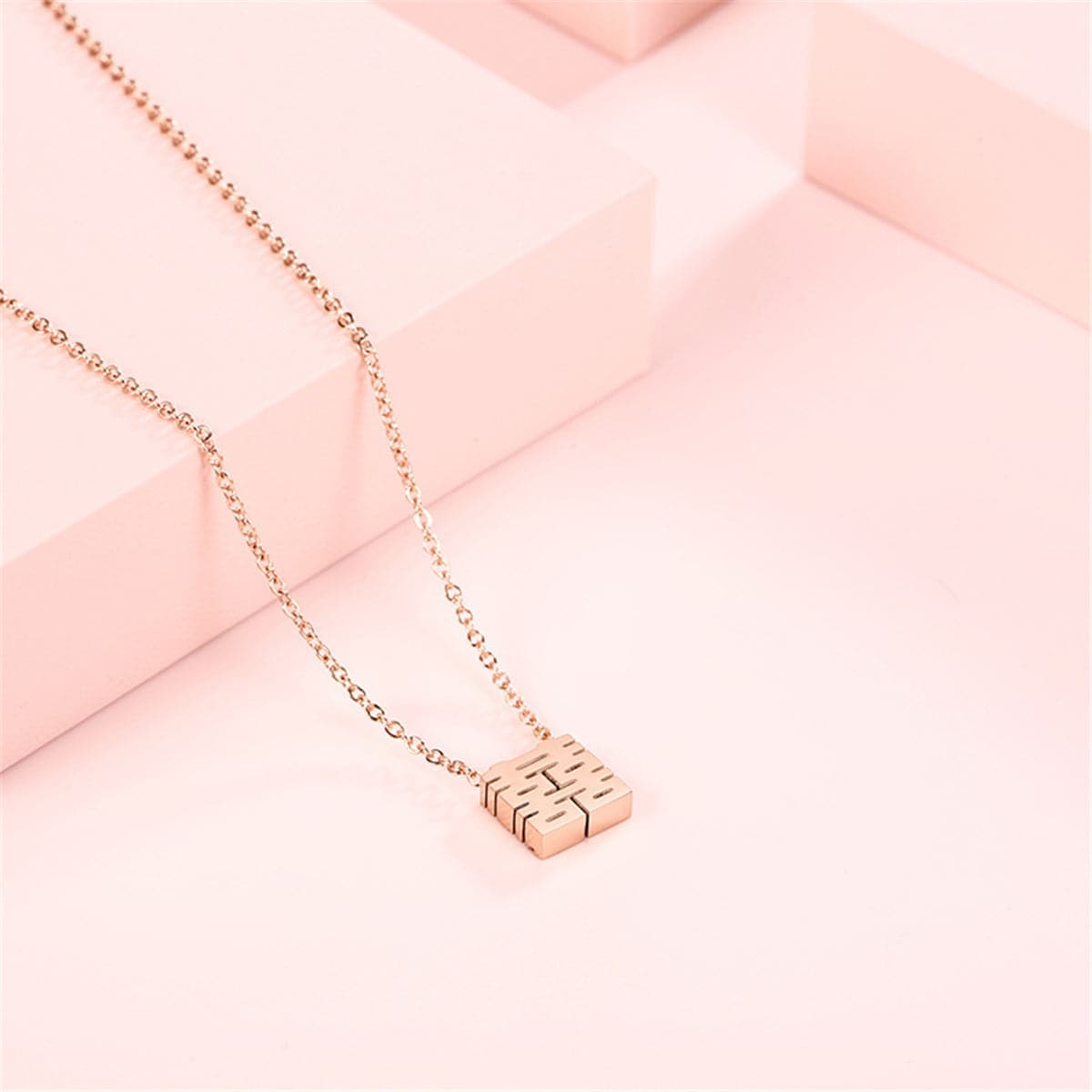 Rose Goldtone Happiness Symbol Pendant Necklace