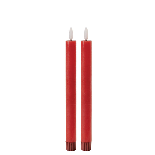Melrose International FIA Wick Red Taper Candle (Set of 2)