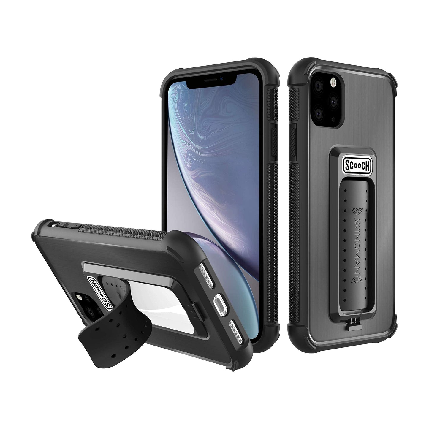 Scooch Wingman Kickstand Case Compatible with Iphone 11 Pro (Not Iphone 11) Case [10 Ft Drop Protection] [Two-Way Stand] Protective Cover, Works with Magnetic Car Mount (Black)