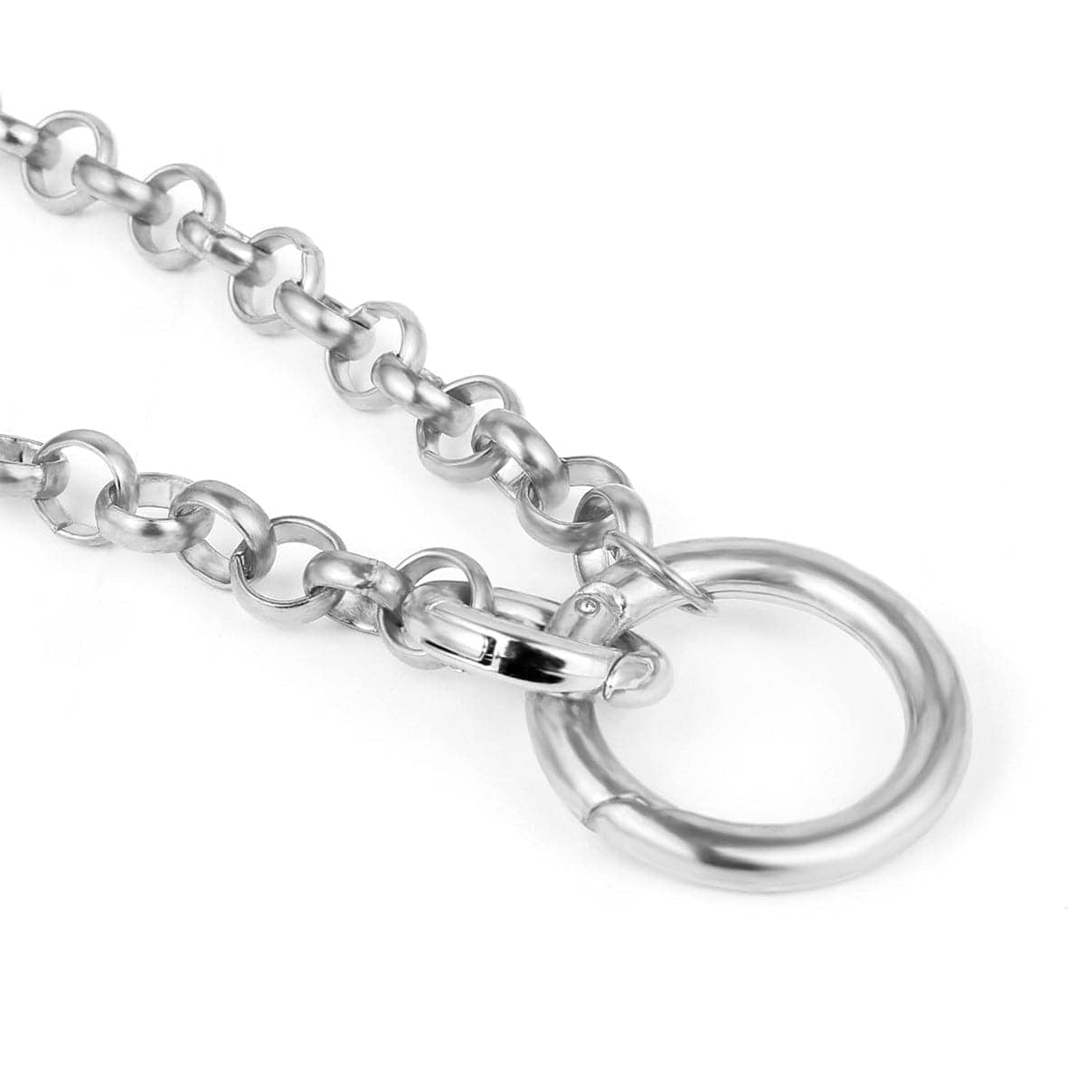 Silvertone Cable Chain Choker Necklace