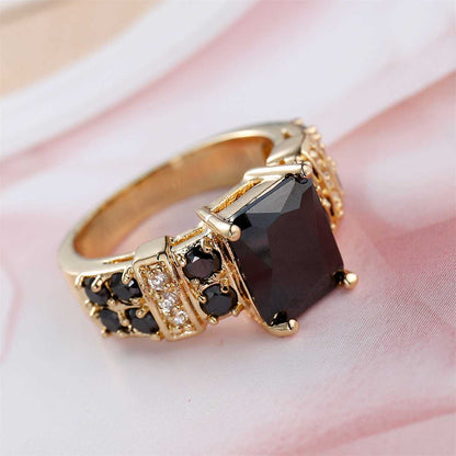 Black Crystal & Cubic Zirconia Goldtone Multi-Row Radiant-Cut Ring-2