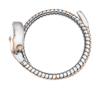 Just CAVALLI Women Watch, Two Tone Silver & Rose Gold Color Case, Silver Dial, Two Tone Silver & Rose Gold Color Metal Bracelet, 2 Hands, 3 Atm-9