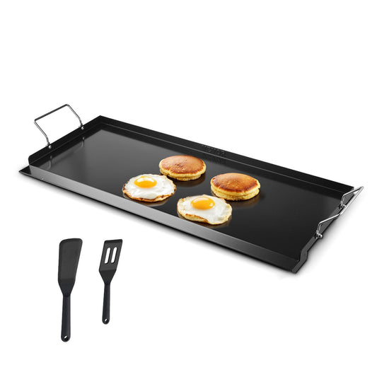 VEVOR 32x14 in Flat Top Griddle Carbon Steel Universal BBQ Grill Pan Cookware - Black