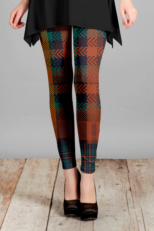 Orange and Multicolor Plaid-