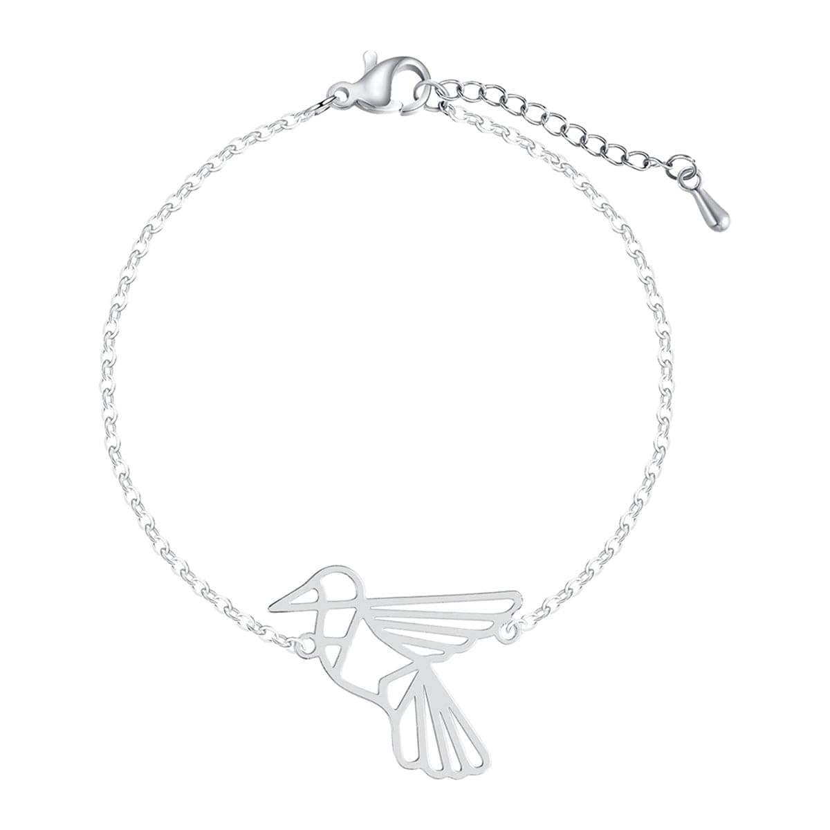 Silvertone Open Bird Charm Bracelet