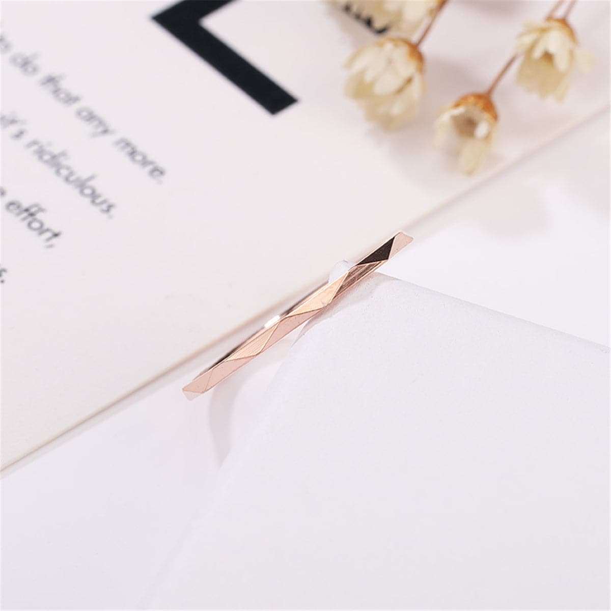 Rose Goldtone Cut Band