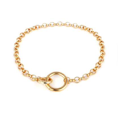 Goldtone Ring Chain Choker Necklace