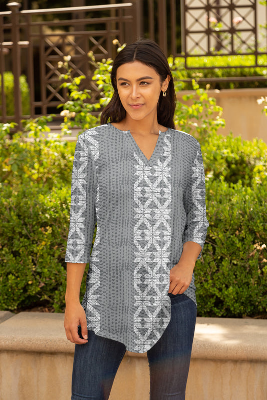 Gray Sweater Print -