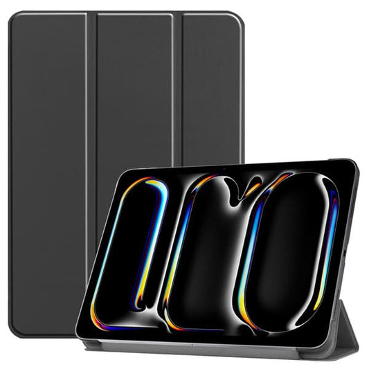 InQ Boutique Case for iPad Pro 11 Inch 5th Generation 2024 M4 Trifold Stand Leather Cover - Black