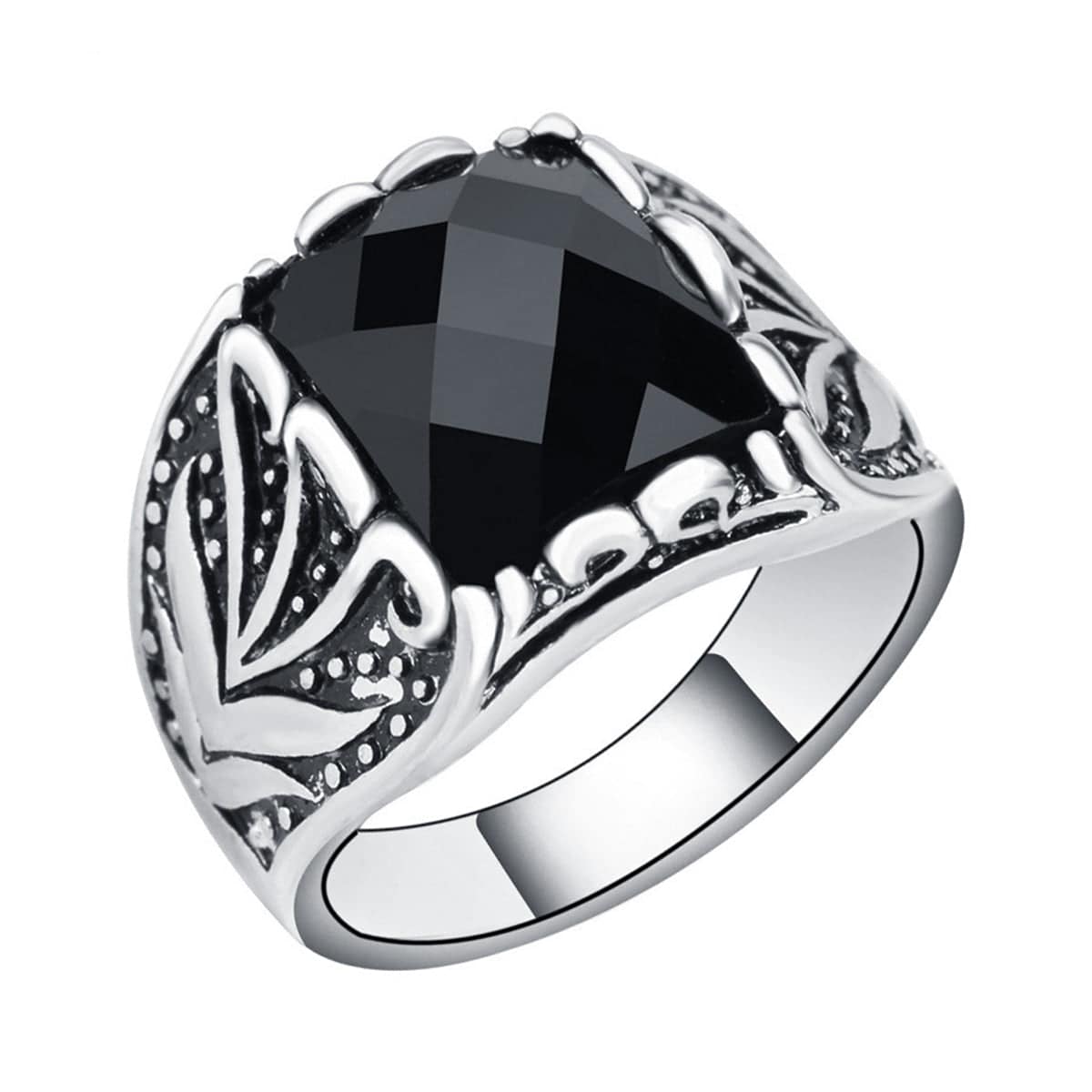Black Square Band Ring-3
