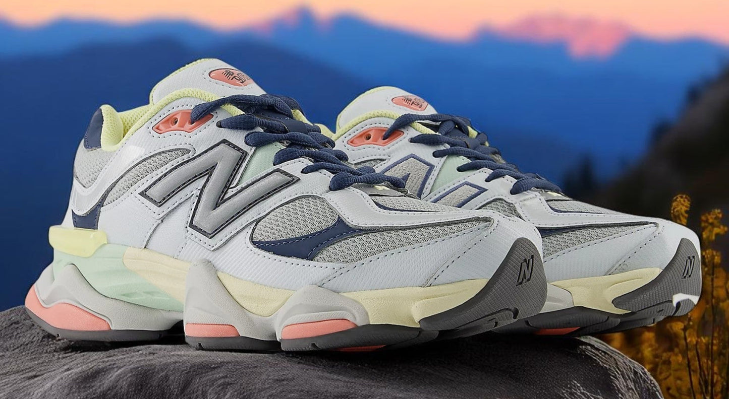 New Balance Men's 9060 'Grey Yellow Navy' Sneakers