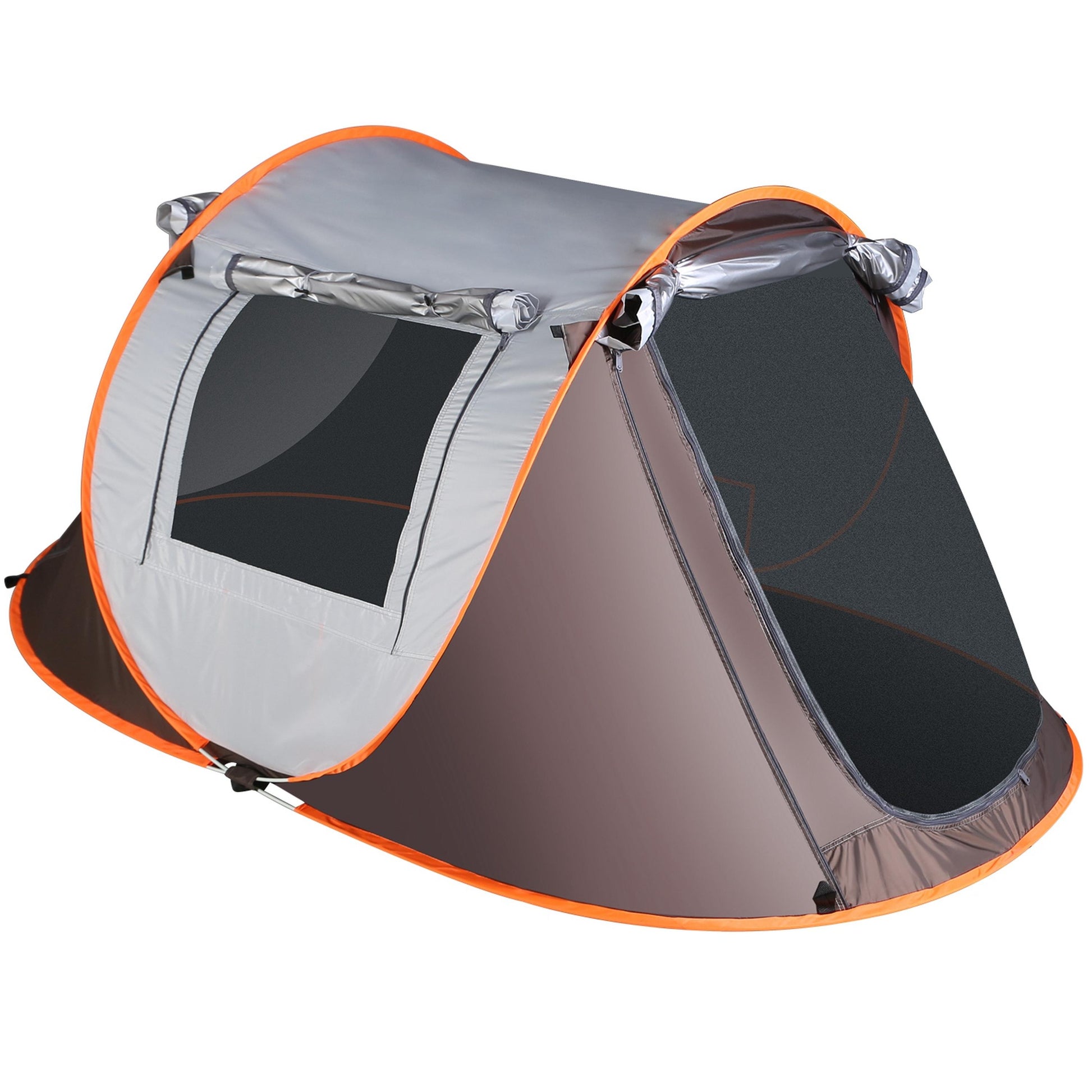 Fresh Fab Finds 5-8 Person Pop Up Tent Automatic Setup Camping Tent Waterproof Instant Setup Tent with 4 Mosquito Net Windows Carrying Bag for Hiking
