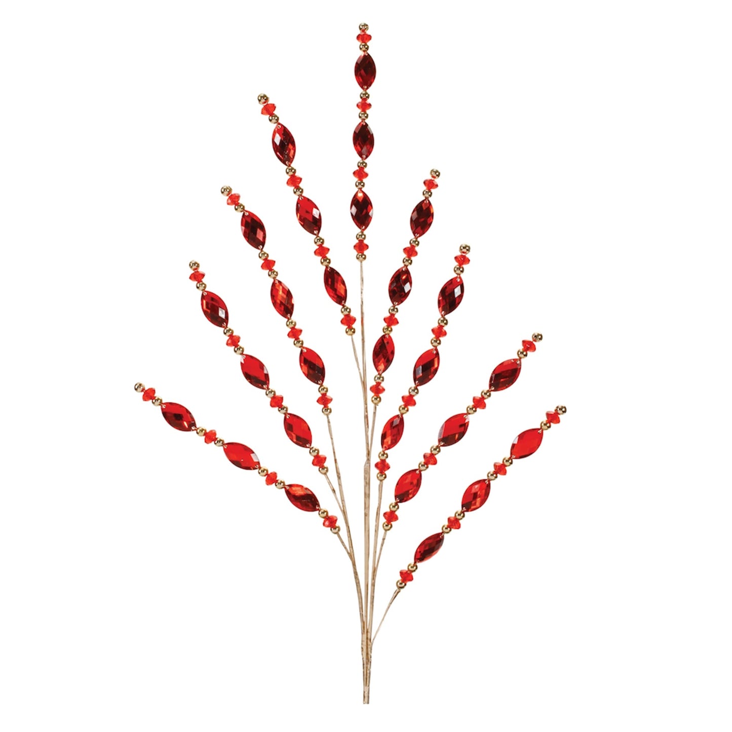 Melrose International Red Jewel Bead Spray (Set of 2)