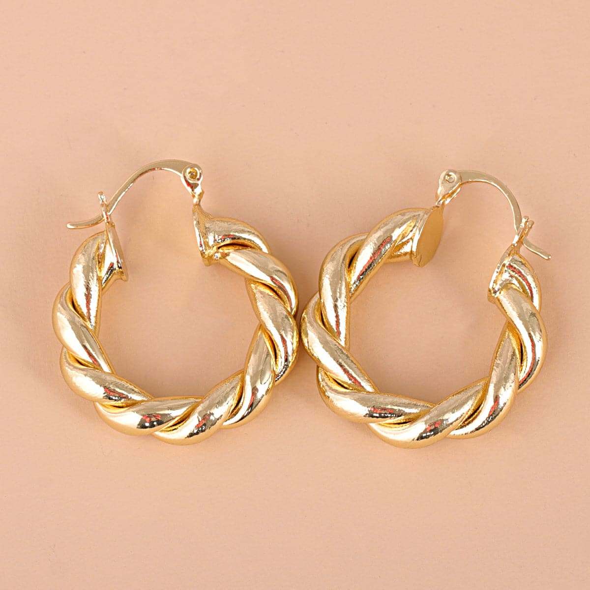 Goldtone Twisted Hoop Earrings