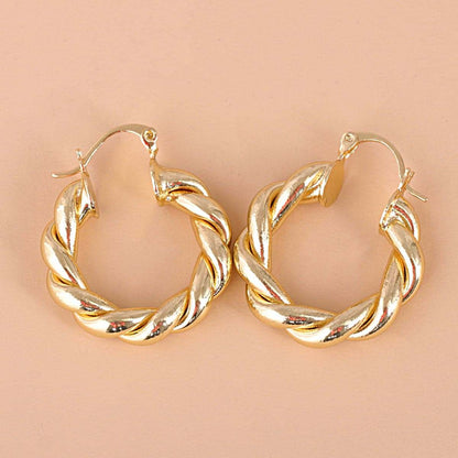 Goldtone Twisted Hoop Earrings