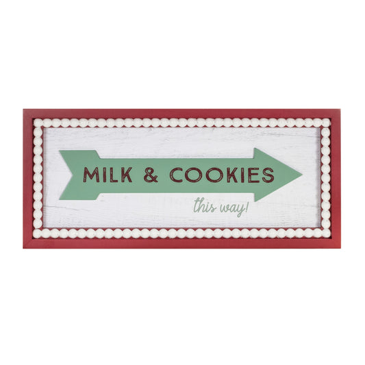 Melrose International Framed Milk and Cookies Wall Sign 19.5"L