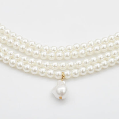 Pearl & Goldtone Layered Choker Necklace