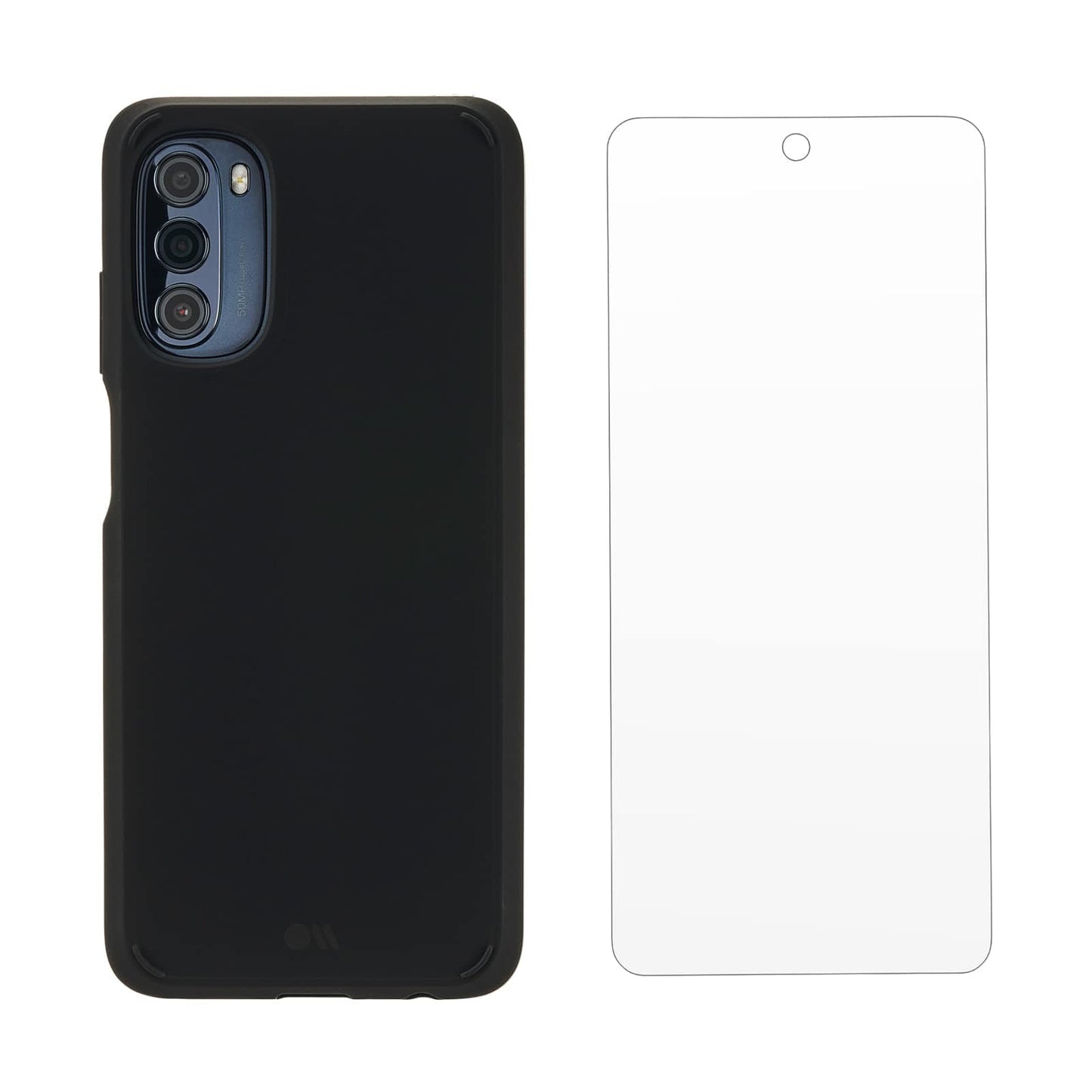 Case-Mate Moto G 5g 2022 Case with Screen Protector - Black - with 10ft Drop Protection & Wireless Charging, Tough Series Slim Case Cover for Moto G 5g with Anti Scratch, Thin, 9h Hard Tempered Glass