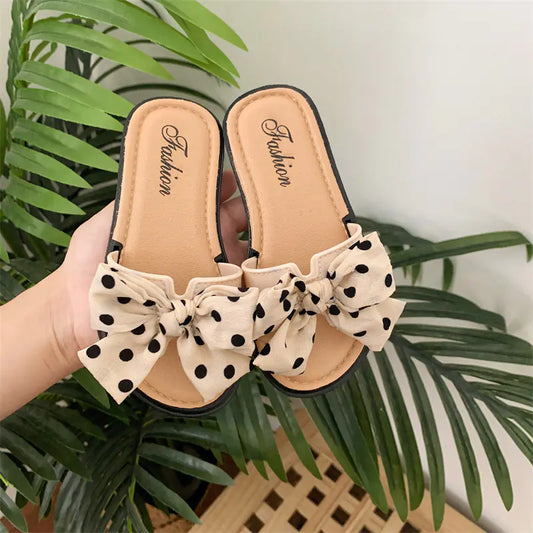 Girls' Non-slip Summer Sandals with Bow Tie (Ages 4-12)