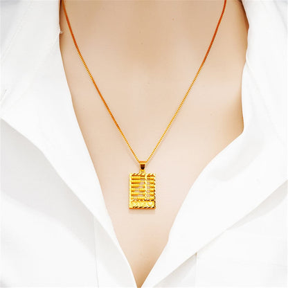 Goldtone Open Heart Abacus Pendant Necklace