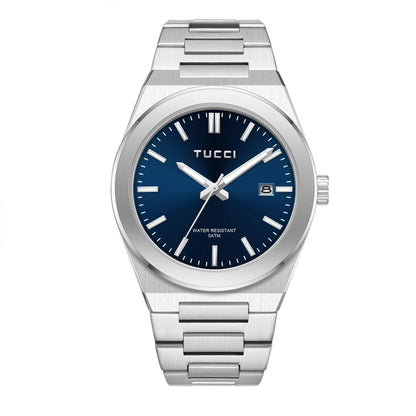 Silver Tone Blue-