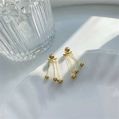 Goldtone Waterfall Ball Tassel Ear Jackets