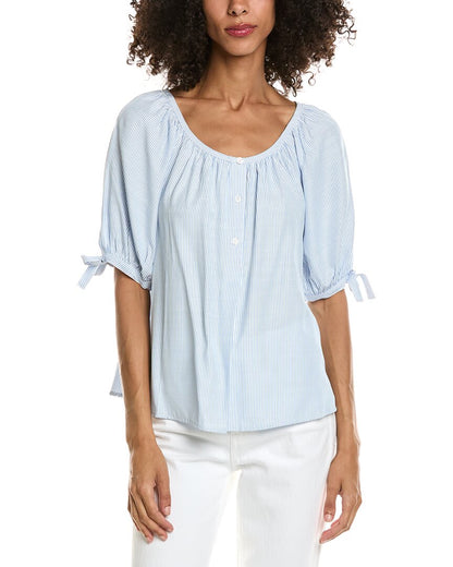 OFF WHITE/BLUE MINI STRIPE-JL--