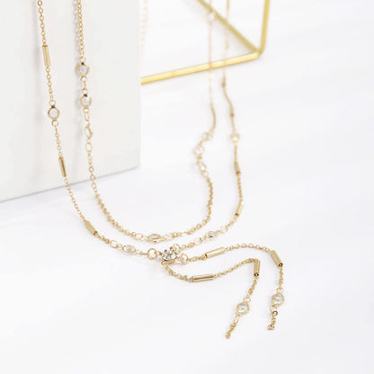 Cubic Zirconia & Goldtone Waist Chain Set