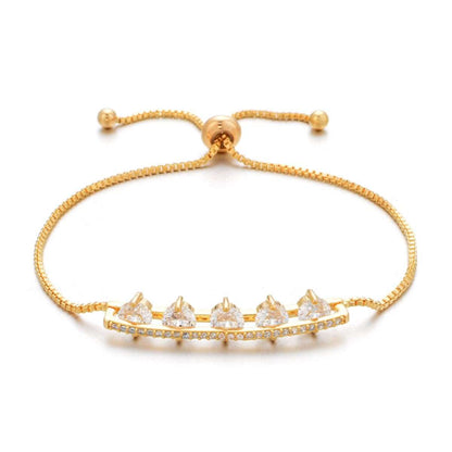 Cubic Zirconia & Crystal Goldtone Adjustable Bracelet