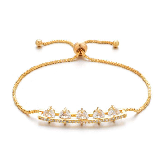 Cubic Zirconia & Crystal Goldtone Adjustable Bracelet