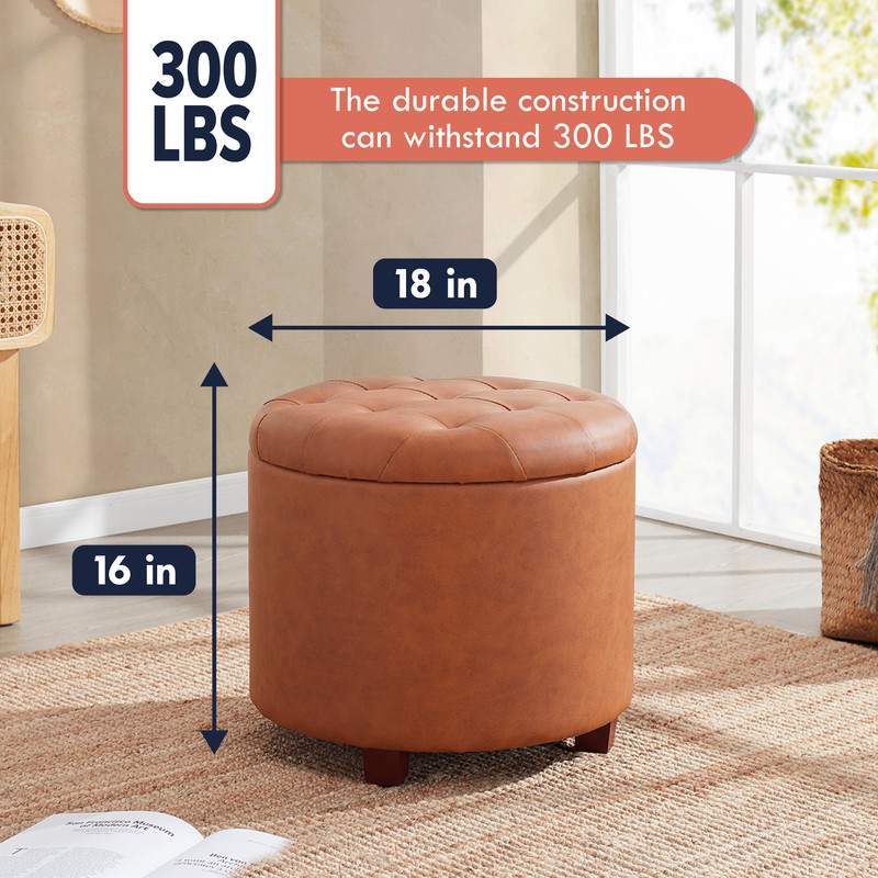 Faux Leather Cognac-