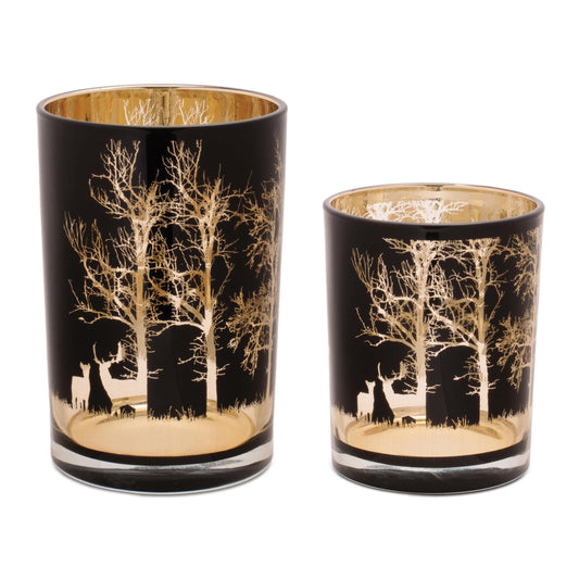 Melrose International Mossy Oak Deer Candle Holder (Set of 2)