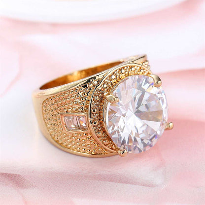 Crystal & Goldtone Wide Ring-1