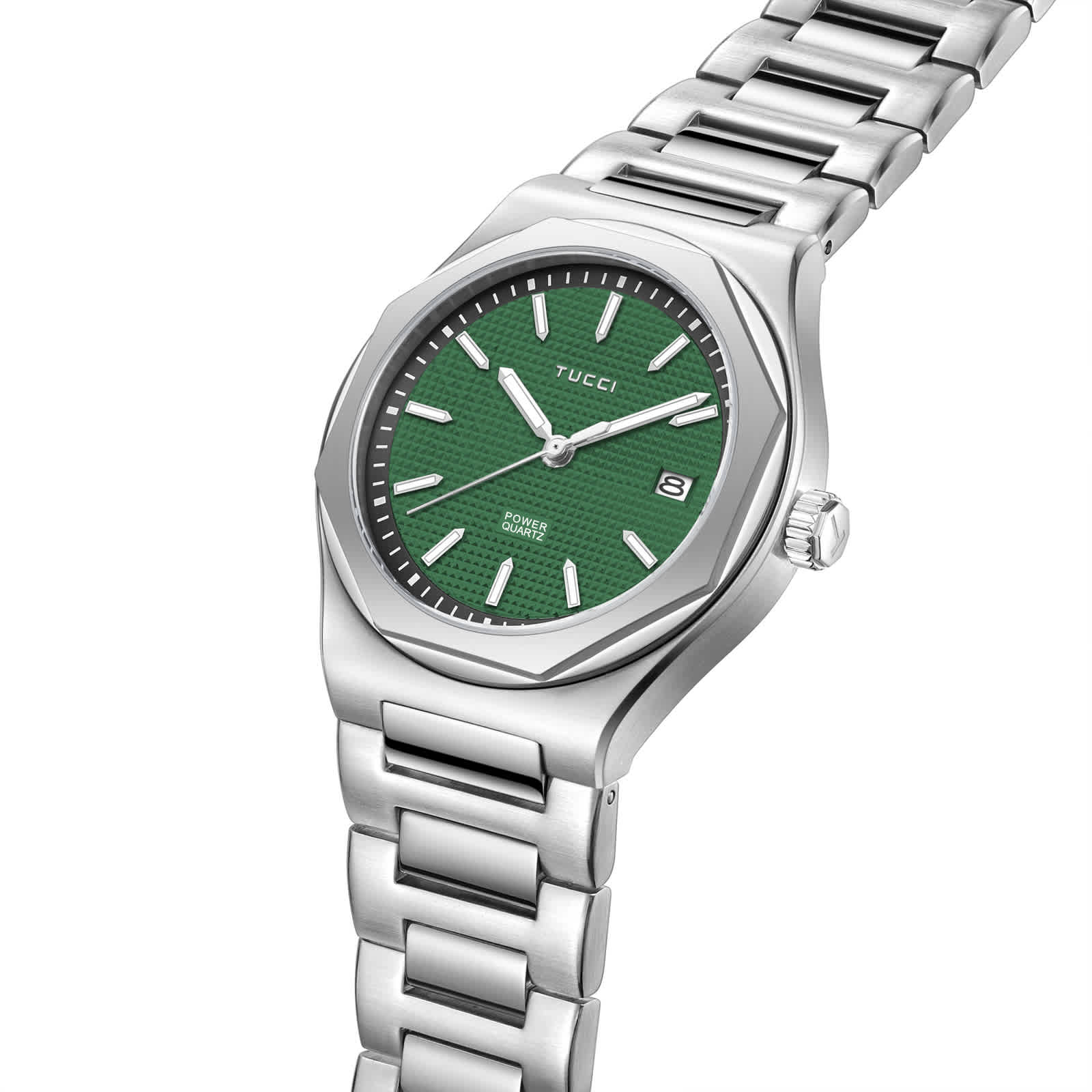 Silver Tone Green-