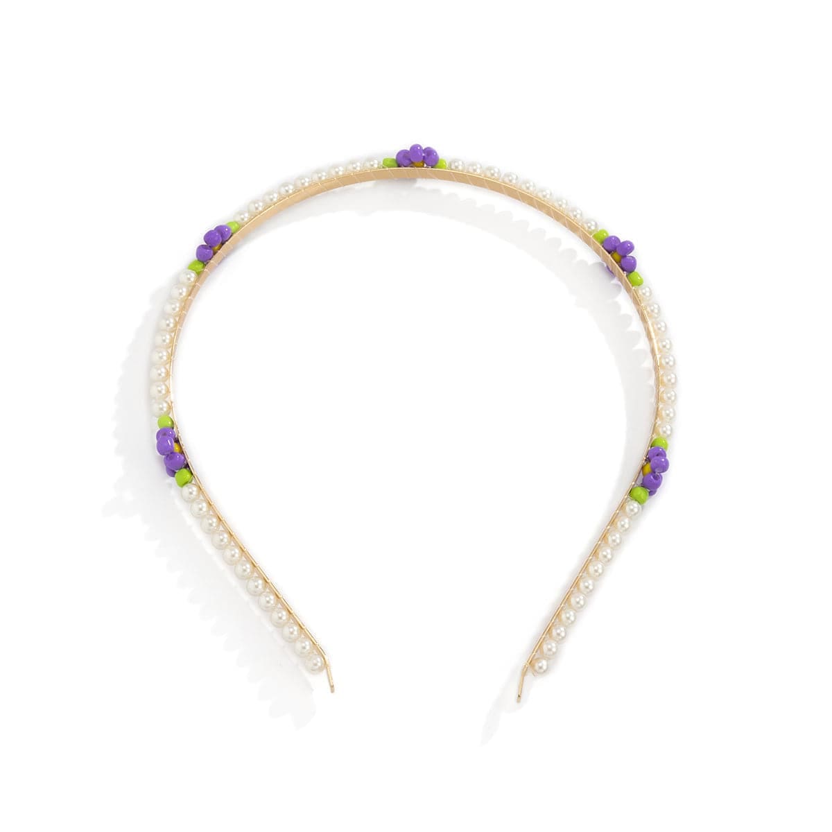 Purple Howlite & Pearl Floral Station Headband