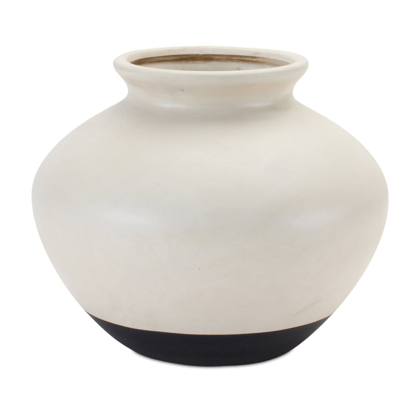 Melrose International Two Tone Ceramic Vase 9"D