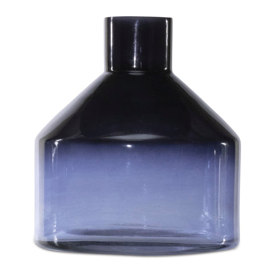 Melrose International Blue Soda Lime Glass Bottle Vase 6"H