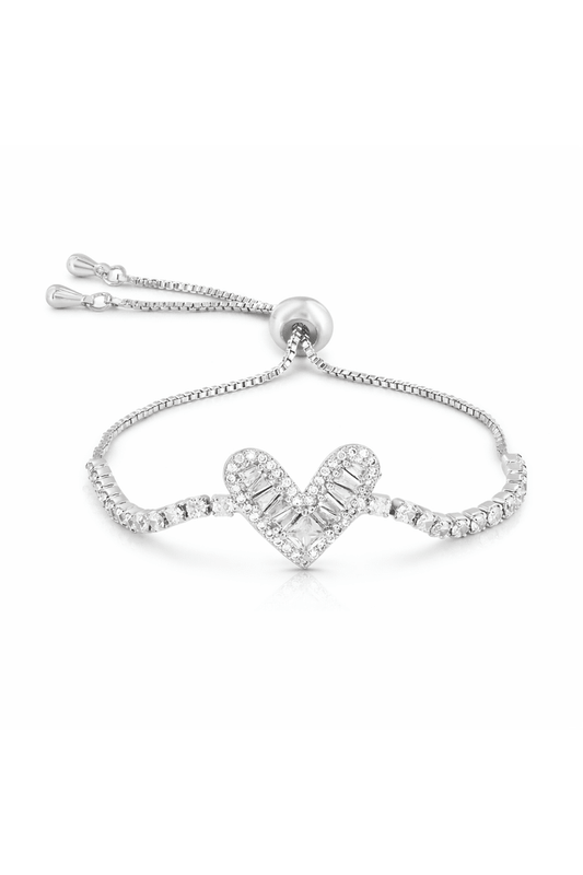 Adjustable Crystal Heart Bracelet
