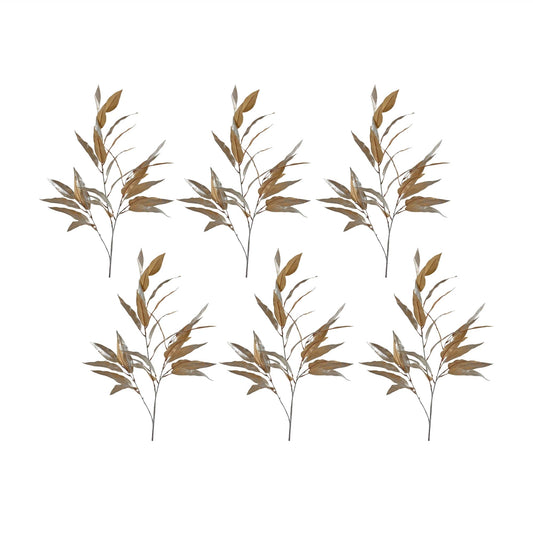 Melrose International Gold Long Blade Eucalyptus Leaf Spray (Set of 6)