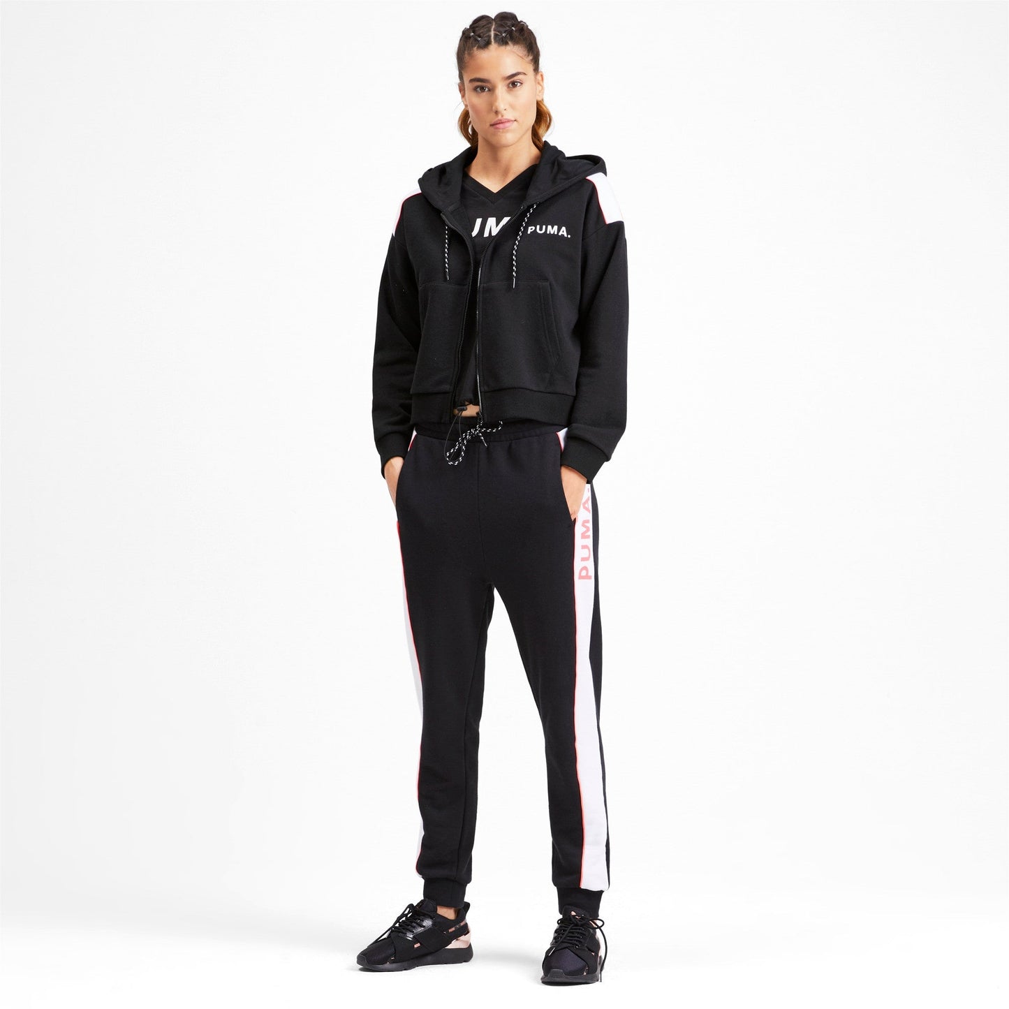 Puma Women's Chase Cropped Full Zip Hoody Sweaters