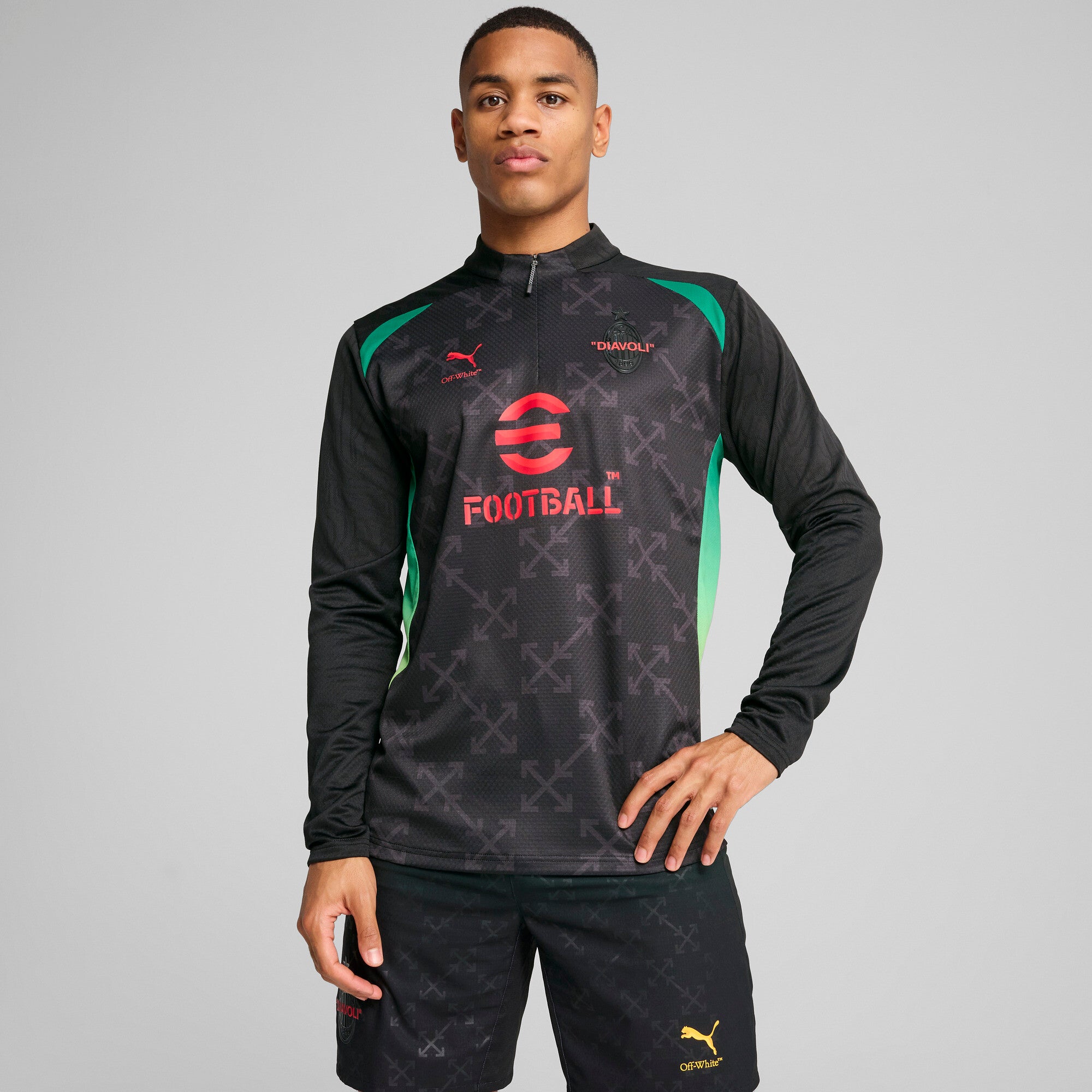 Puma Men's Acm X Off-White Prematch 1/4-Zip Long Sleeve Top Long