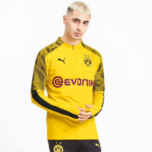 Puma Men's Bvb 1/4 Zip Training Top With Evonik Logo Half Zip & Quarter Zip