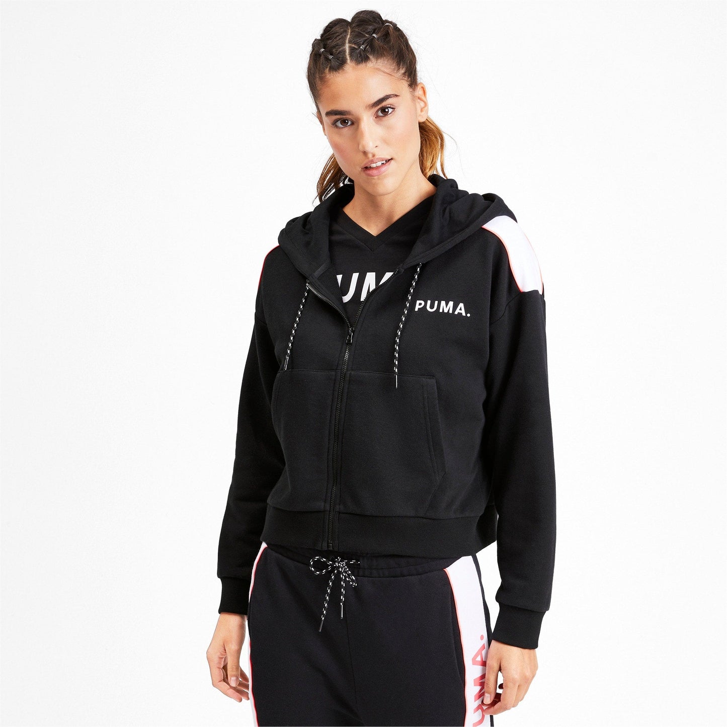 Puma Women's Chase Cropped Full Zip Hoody Sweaters