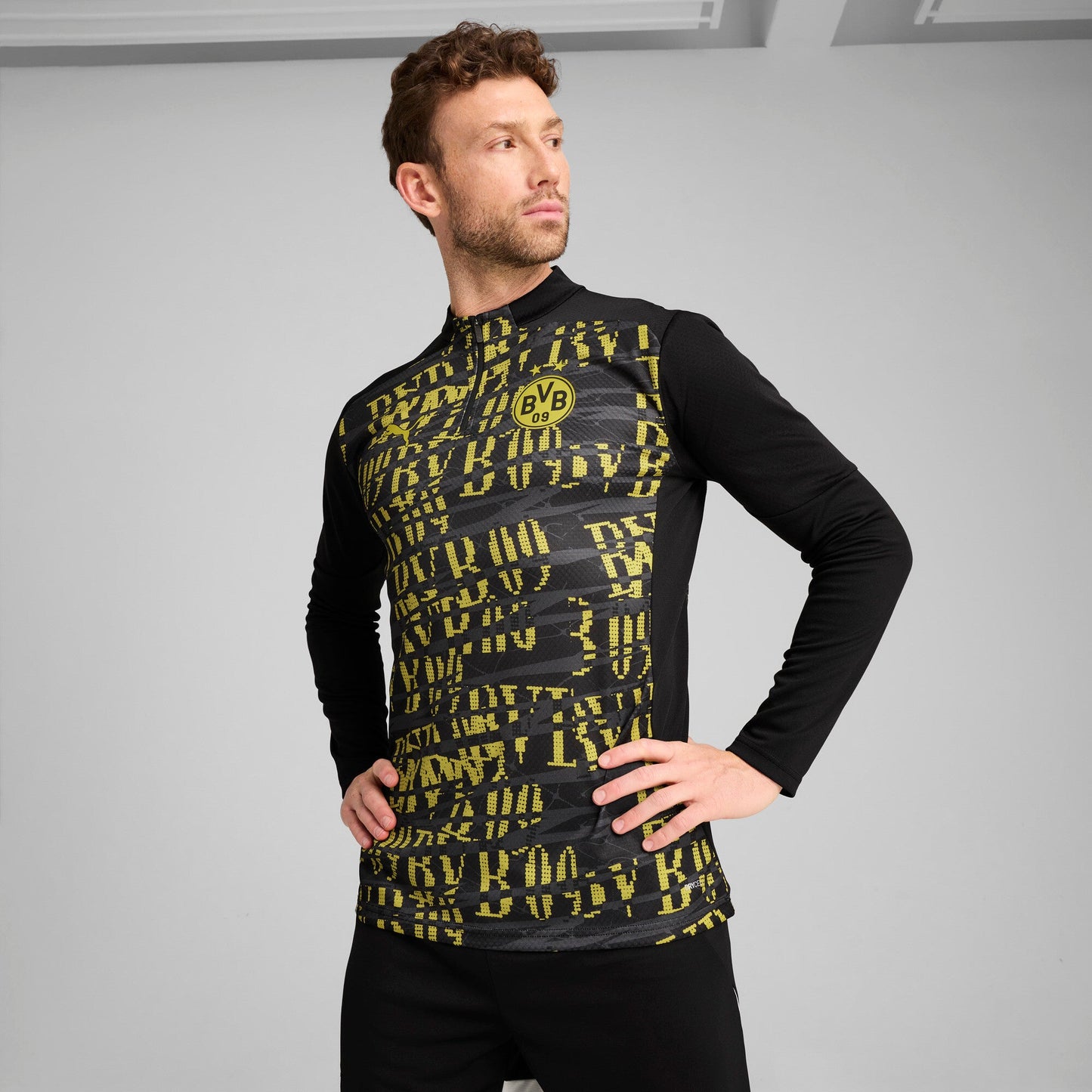 Puma Men's Bvb Prematch 1/4 Zip Top Half Zip & Quarter Zip