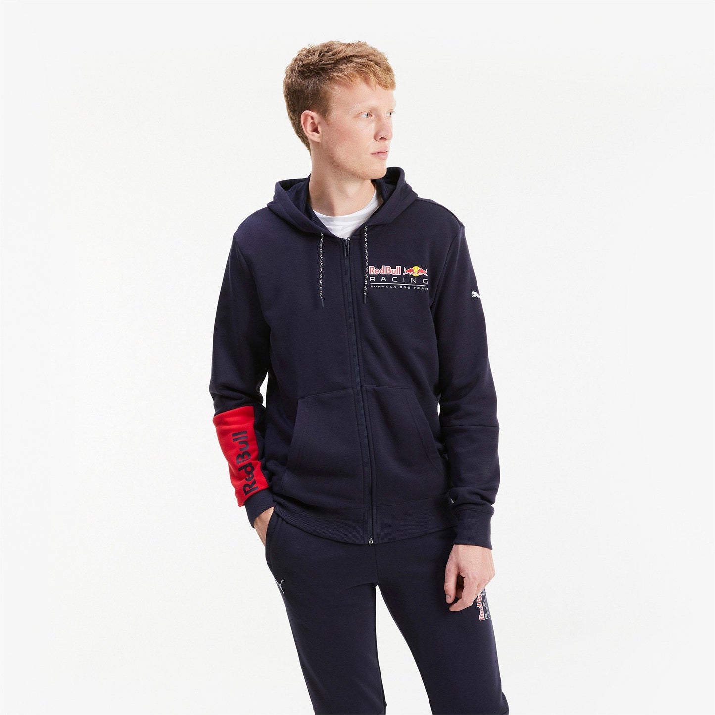 Puma Men's Rbr Red Bull Racing Logo Hooded Sweat Jacket Jackets