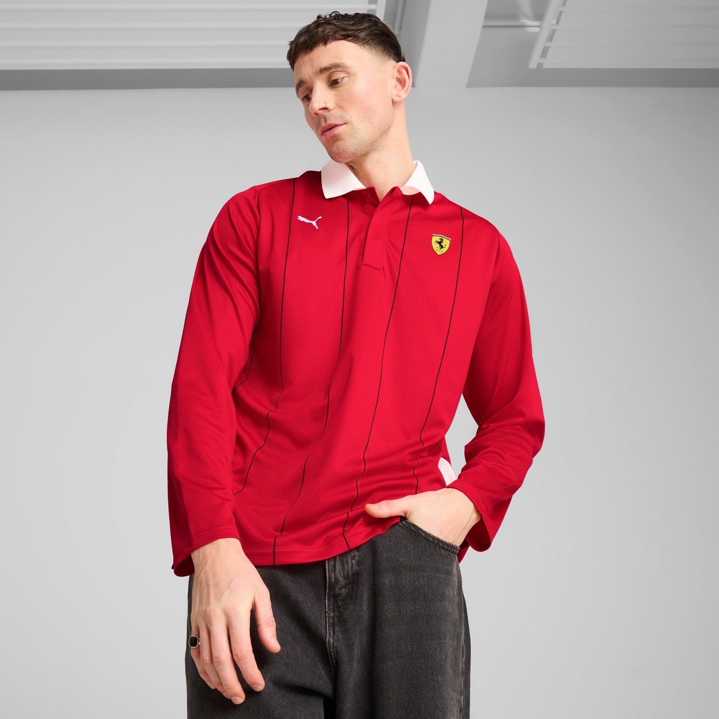 Puma Men's Ferrari Race Jersey Ls Polo Jerseys